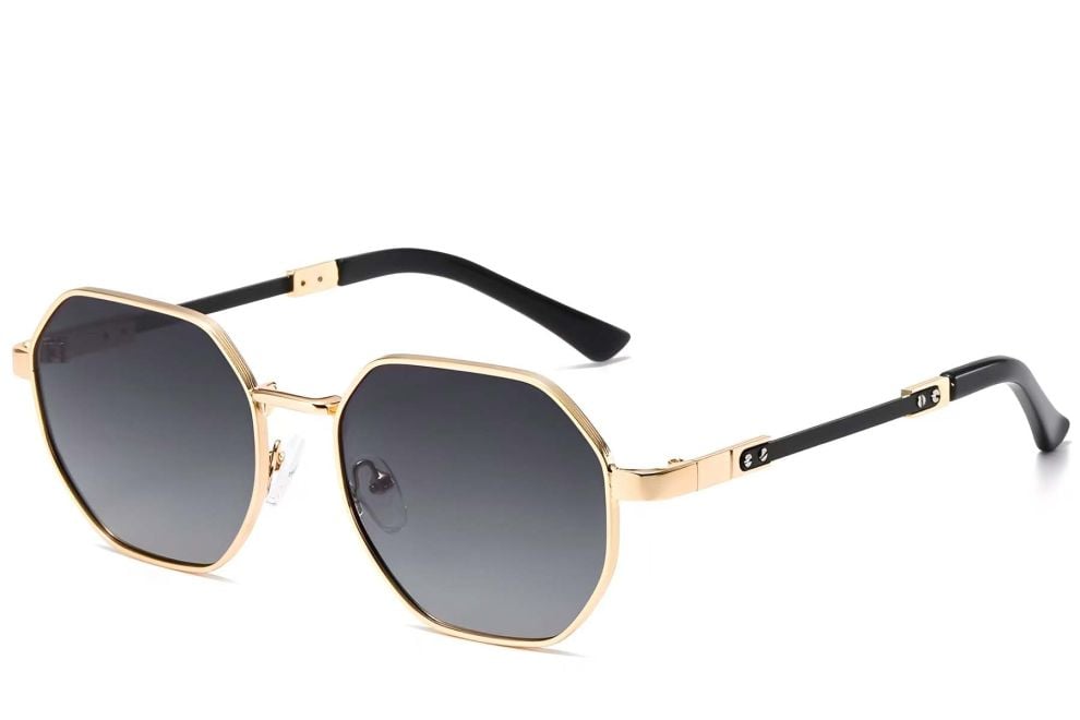 Gafas de sol geométricas de metal dorado #BS2503-0038