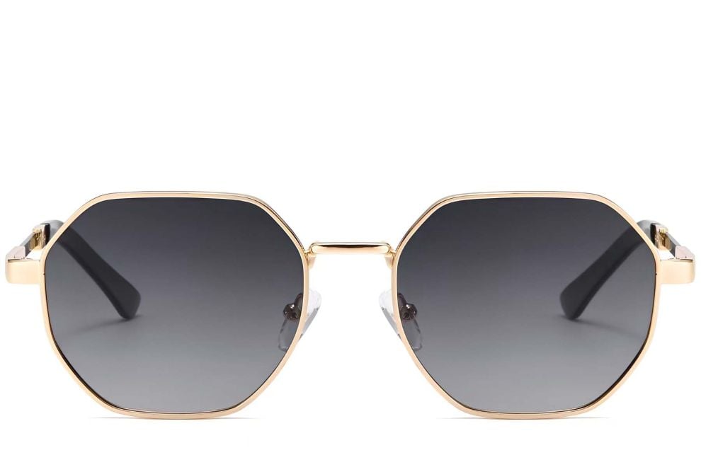 Gafas de sol geométricas de metal dorado #BS2503-0038
