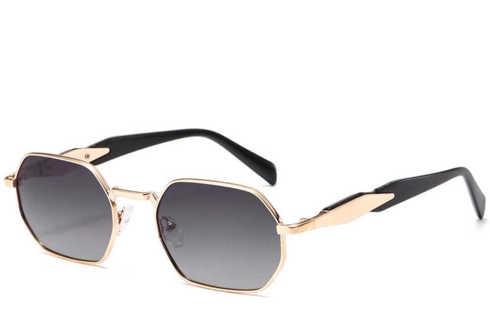 Gafas de sol geométricas de metal dorado #BS2503-0044