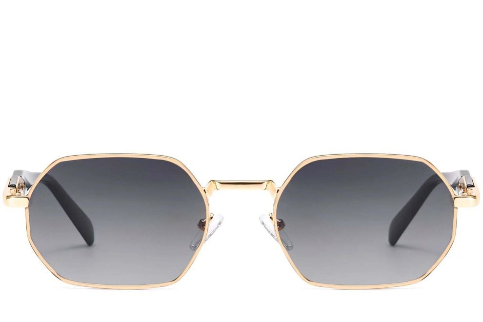 Gafas de sol geométricas de metal dorado #BS2503-0044