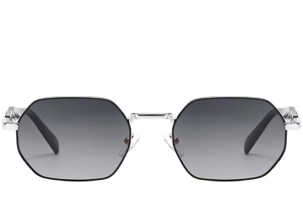 Gafas de sol geométricas de metal negro #BS2503-0046