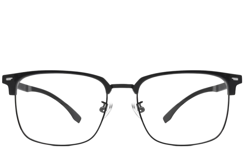 Gafas de metal negro semi al aire #BS1924-0038