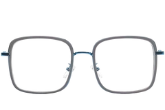 Gafas rectangulares de metal azul #BS0406-0010