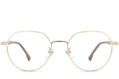 Gafas geométricas de metal marrón #BS0406-0027