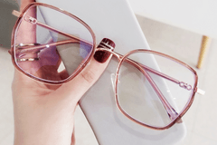 Gafas geométricas de metal dorado #BS0406-0161