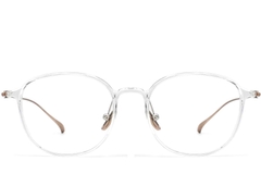 Lunettes ovales transparentes en titane #BS0406-0169