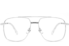 Pilotenbrille aus silbernem Metall #BS0406-0184