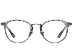 Lunettes ovales en métal gris #BS0406-0247