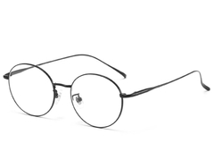 Ovale zwarte titanium bril #BS0406-0357