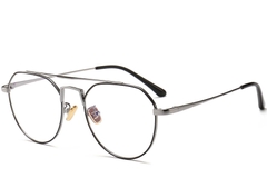 Pilotenbrille aus grauem Metall #BS0406-0434