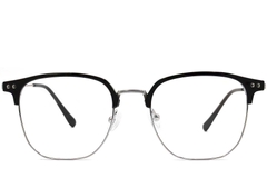 Rechthoekige zwarte titanium bril #BS0406-0519