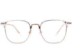 Rechthoekige roze titanium bril #BS0406-0520