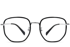 Geometrische zwarte titanium bril #BS0406-0530