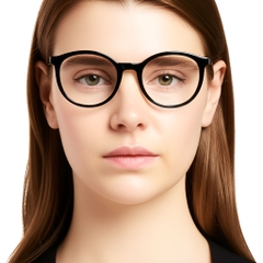 Gafas ovaladas de acetato negro #BS0420-0095
