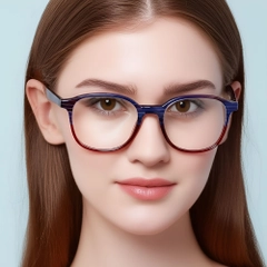 Rectangular Red Acetate Glasses #BS0420-0340
