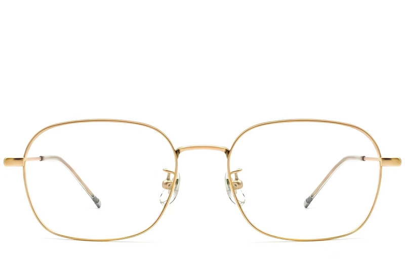 Rectangular Golden Titanium Glasses #BS0423-0115