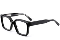 Gafas rectangulares de acetato negro #BS0522-0025