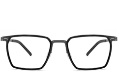 Gafas rectangulares de titanio negro #BS1013-0006