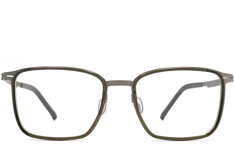 Gafas rectangulares de titanio verde #BS1013-0014