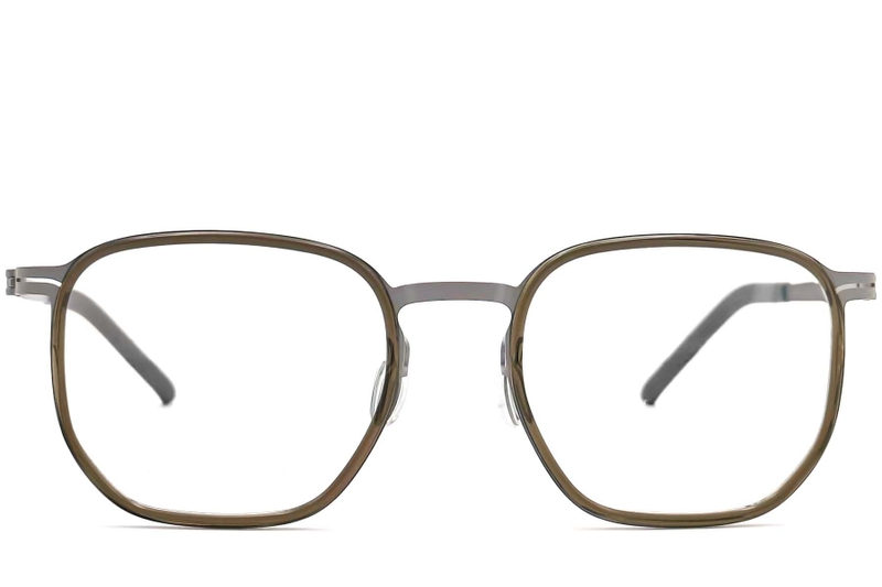 Geometrische groene titanium bril #BS1013-0018