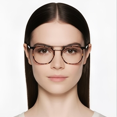 Aviator Tortoiseshell Titanium Bril #BS1013-0027