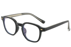 Rechteckige schwarze TR90-Brille #BS1025-0198