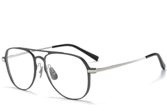 Aviator Grey Metal Glasses #BS1025-0328