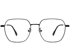 Geometrische zwarte titanium bril #BS1913-0082