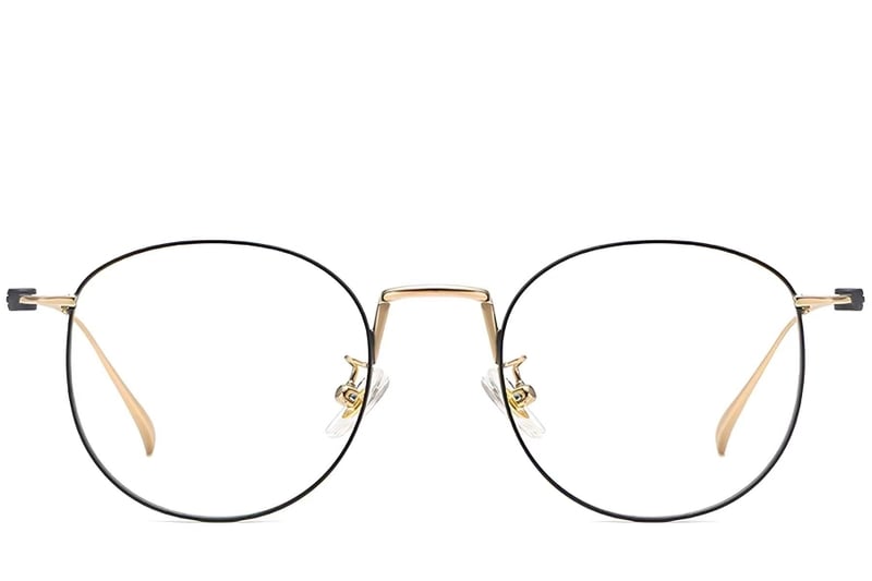 Gafas ovaladas de titanio negro #BS1913-0130