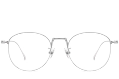 Lunettes ovales en titane argenté #BS1913-0132