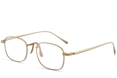 Rechthoekige gouden titanium bril #BS1913-0146