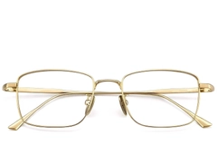 Lunettes rectangulaires en titane doré #BS1913-0157