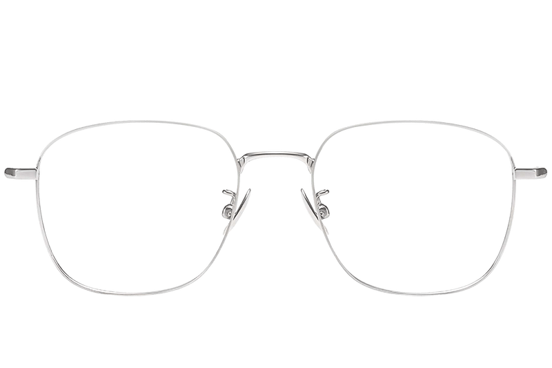 Gafas rectangulares de titanio plateado #BS1913-0162
