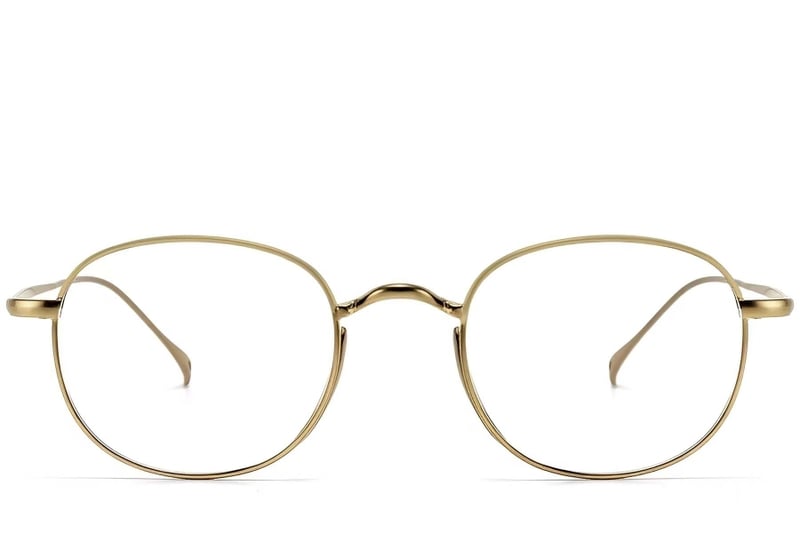 Gafas ovaladas de titanio dorado #BS1913-0181