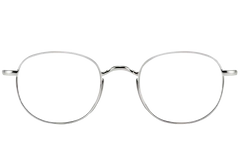 Lunettes ovales en titane argenté #BS1913-0182