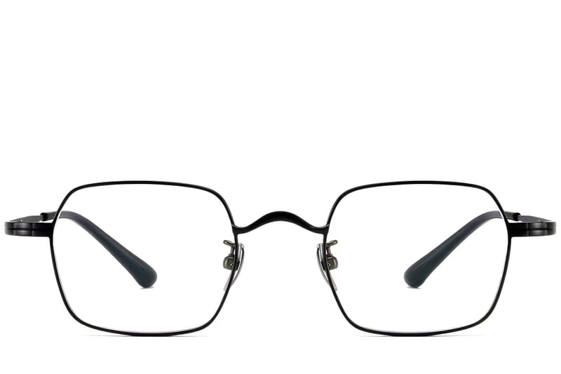 Rectangular Black Titanium Glasses #BS1913-0188