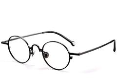 Oval Black Titanium Glasses #BS1913-0201