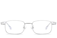 Lunettes rectangulaires en titane argenté #BS1913-0214