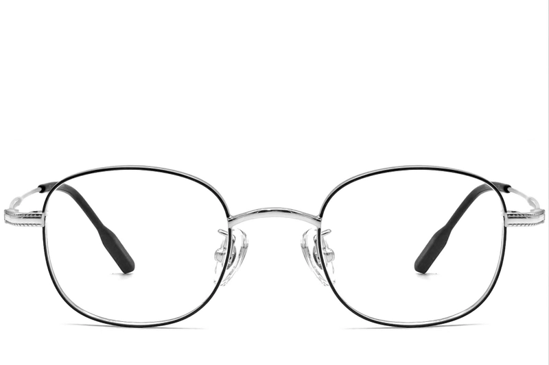 Gafas ovaladas de titanio negro #BS1913-0218