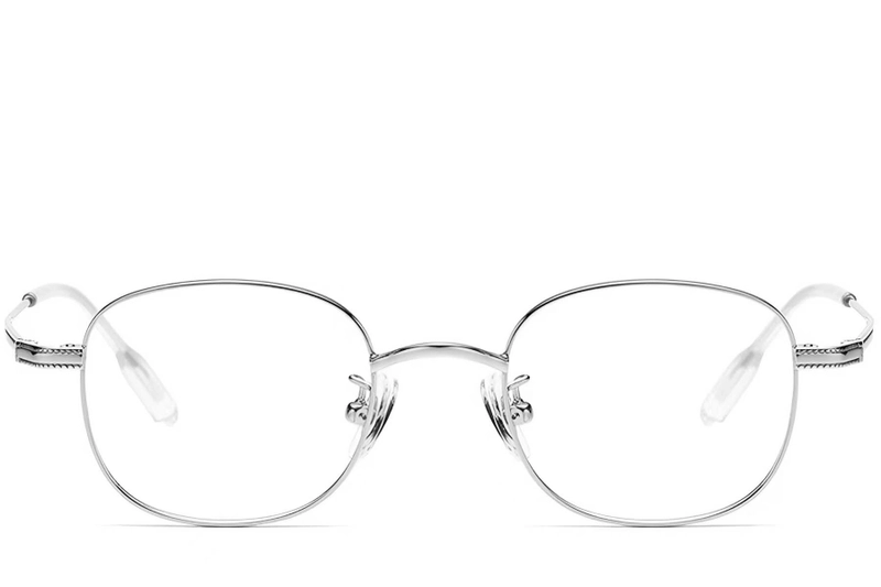 Gafas ovaladas de titanio plateado #BS1913-0220