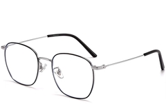 Lunettes rectangulaires en titane noir #BS1913-0227