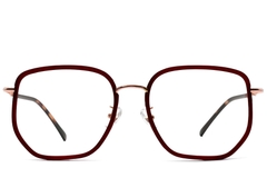 Geometric Red Metal Glasses #BS1913-0232