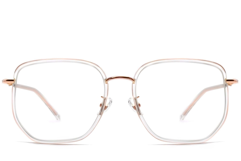 Gafas geométricas de metal rosa #BS1913-0233