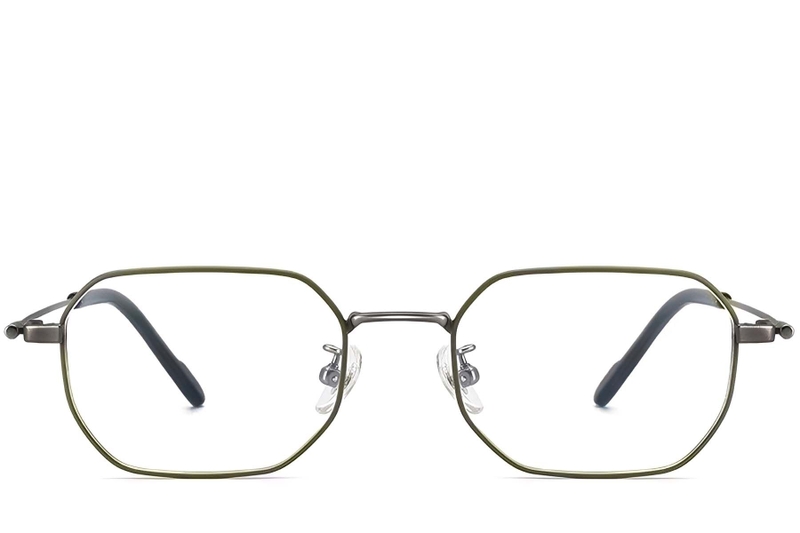 Geometric Green Titanium Glasses #BS1913-0241
