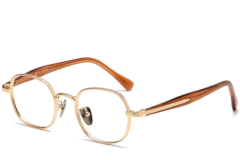 Oval Golden Titanium Glasses #BS1913-0243