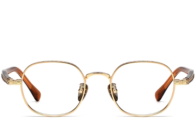 Oval Golden Titanium Glasses #BS1913-0243