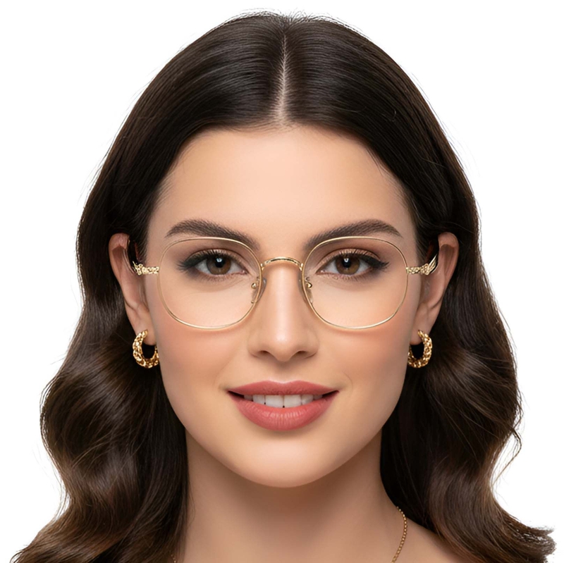 Oval Golden Titanium Glasses #BS1913-0243