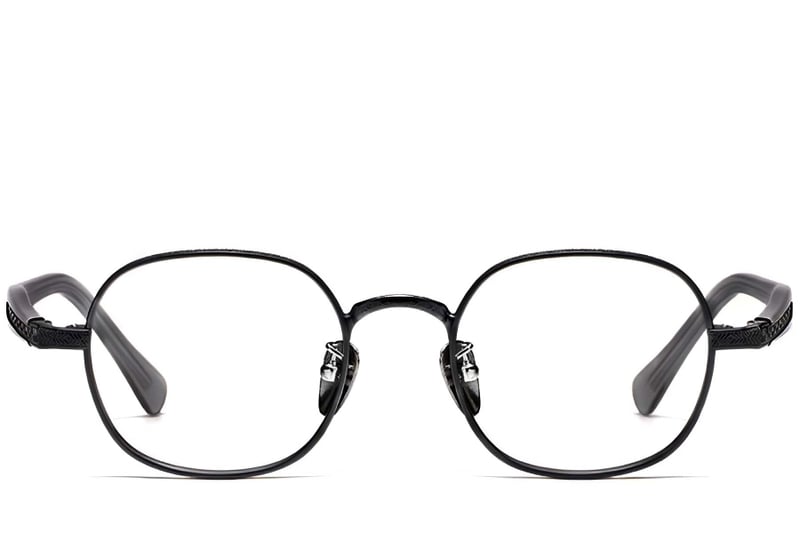 Oval Black Titanium Glasses #BS1913-0244