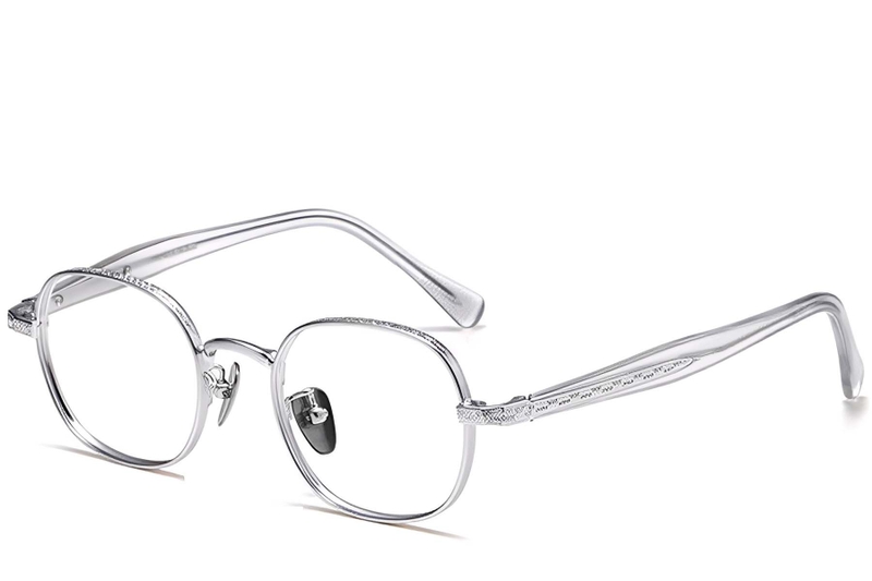 Oval Silver Titanium Glasses #BS1913-0245