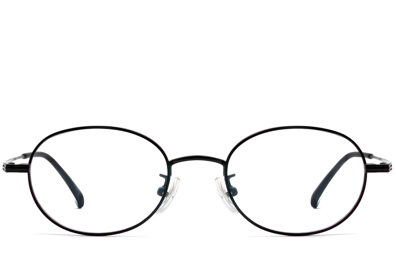 Oval Black Titanium Glasses #BS1913-0248